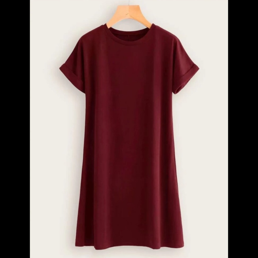 🆕♥️NWOT SHEIN maroon t-shirt dress, 3XL